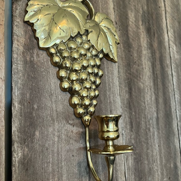 Bom bay Solid Brass Sconce Candle Holder Brass GRAPES - Picture 3 of 11